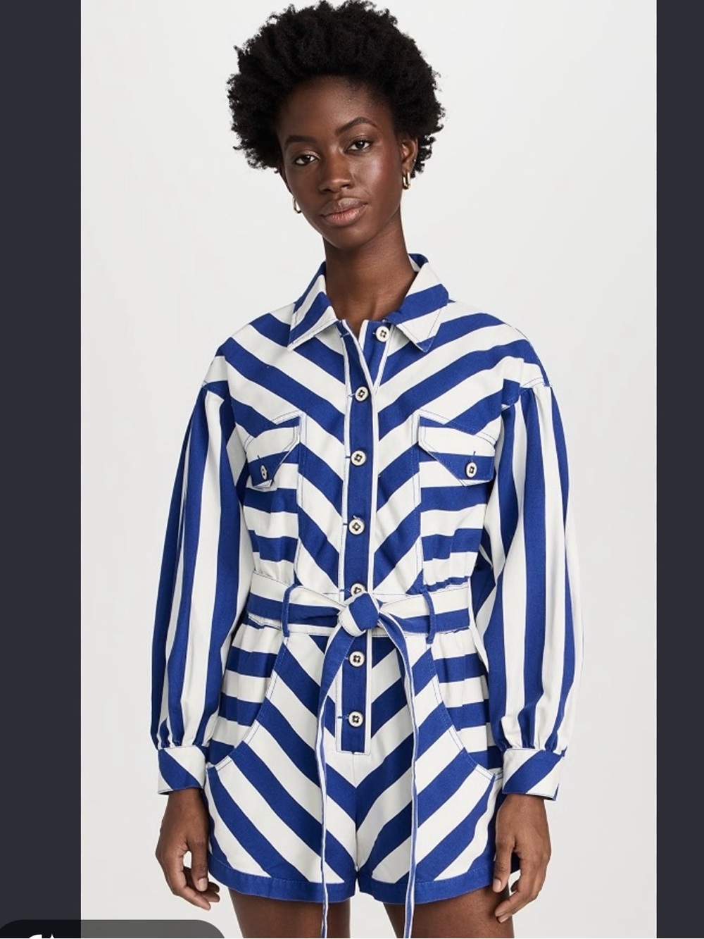 FARM RIO Blue and White Stripe Shorts Jumpsuit Size XS